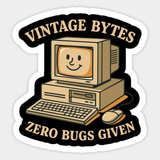 Old Computer PC Vintage Bytes Zero Bugs Given Sticker
